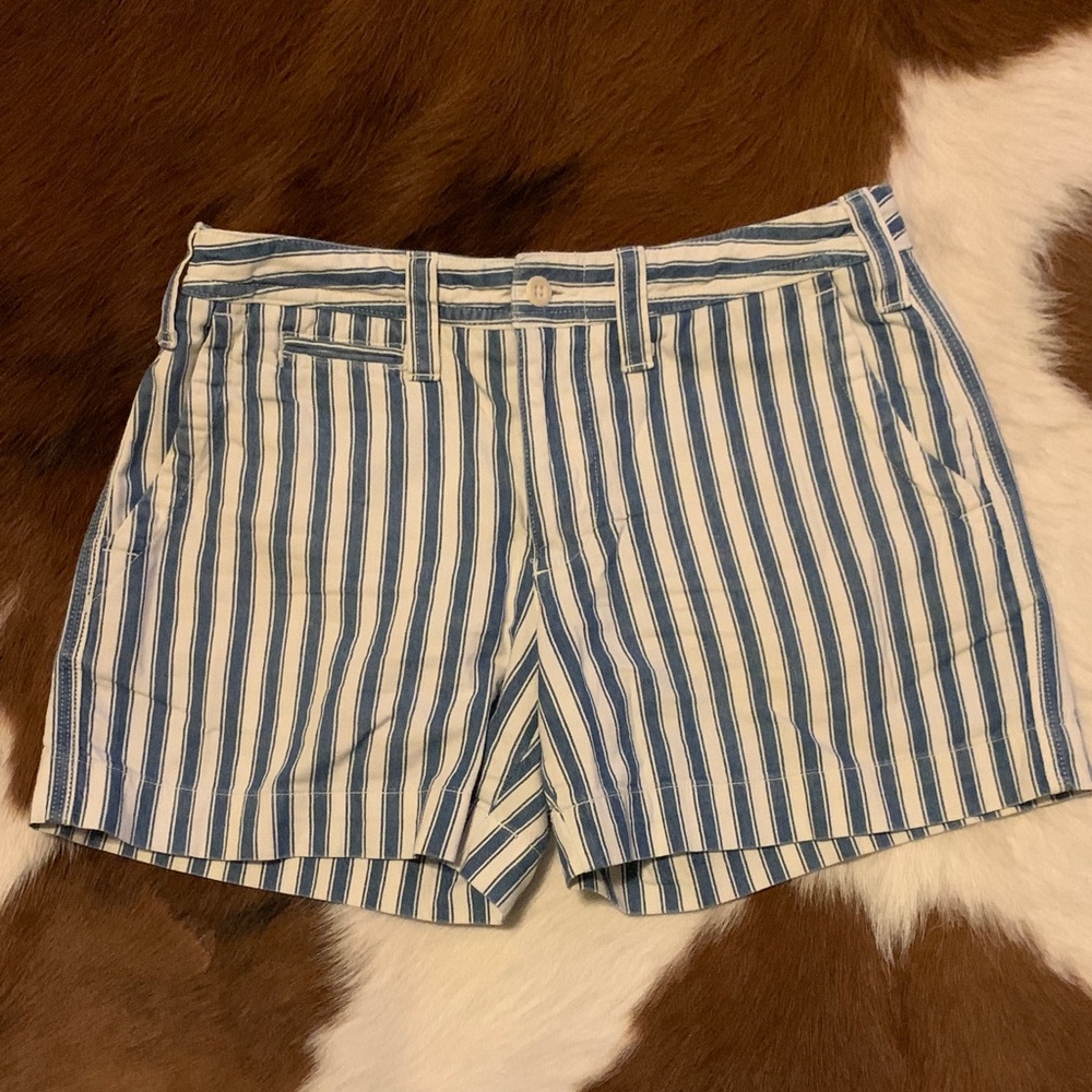 Polo by Ralph Lauren Blue and White Striped Women's Shorts